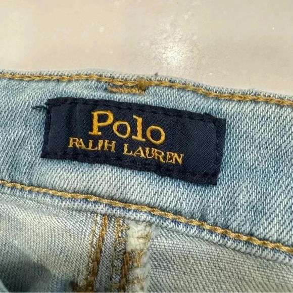 Polo RALPH LAUREN Girls Size 10  Skinny Jeans light wash Raw Hem - Picture 6 of 10